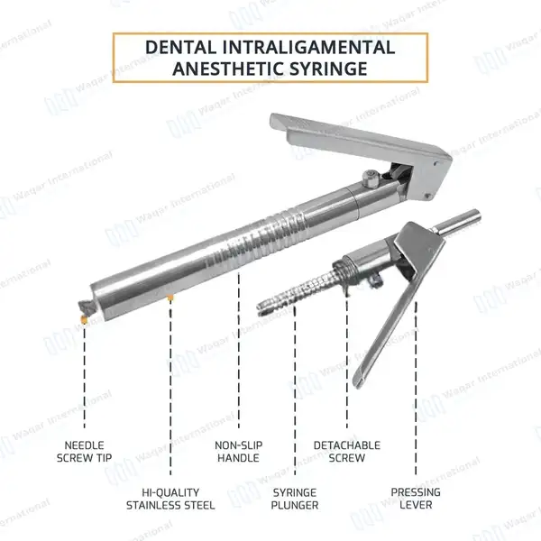 Intraligamental Syringe Pen Style 1.8ml Straight - surgical instruments manufactured by Waqar International, Sialkot - view 3