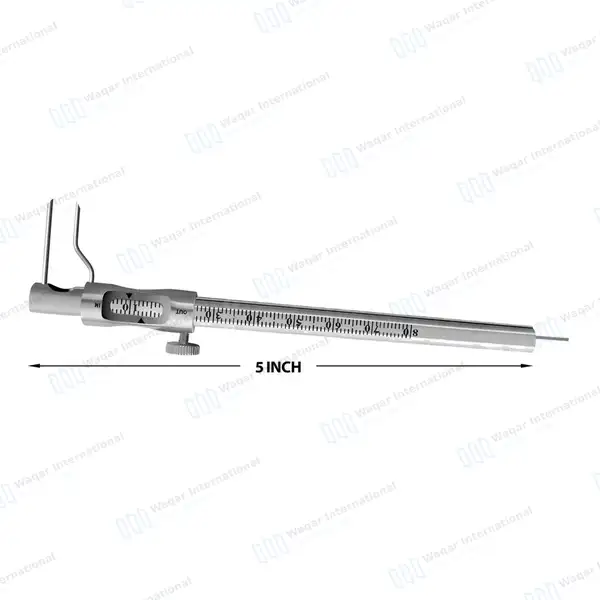 Krekeler Sliding Caliper Round Gauge 5″ 0-80mm Curved - dental instruments manufactured by Waqar International, Sialkot - view 2