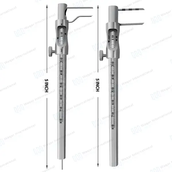 2 Krekeler Sliding Calipers Round Gauge 5″ 0-80mm Straight Curved - dental instruments manufactured by Waqar International, Sialkot - view 4