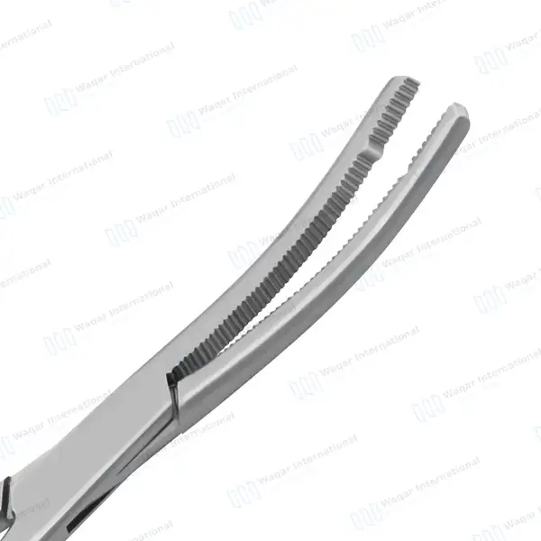 Heaney Hysterectomy Forceps 8.25″ Single Tooth Curved Jaws - surgical instruments manufactured by Waqar International, Sialkot - view 2