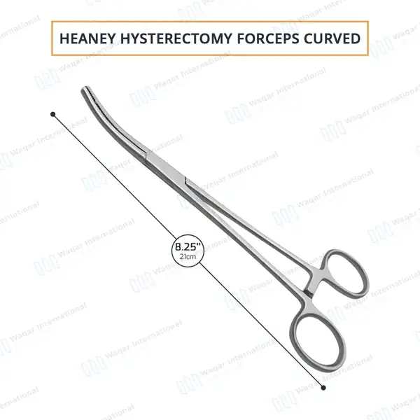 Heaney Hysterectomy Forceps 8.25″ Single Tooth Curved Jaws - surgical instruments manufactured by Waqar International, Sialkot - view 4