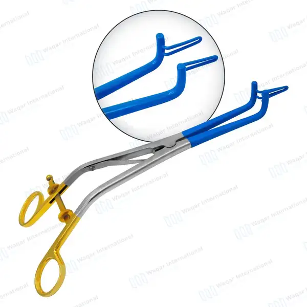 4 Pcs Blue Coated Gynecology Forceps Electrosurgical Instruments Set - surgical instruments manufactured by Waqar International, Sialkot - view 3
