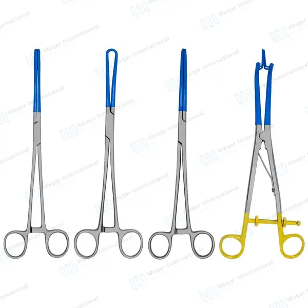 4 Pcs Blue Coated Gynecology Forceps Electrosurgical Instruments Set - surgical instruments manufactured by Waqar International, Sialkot - view 11