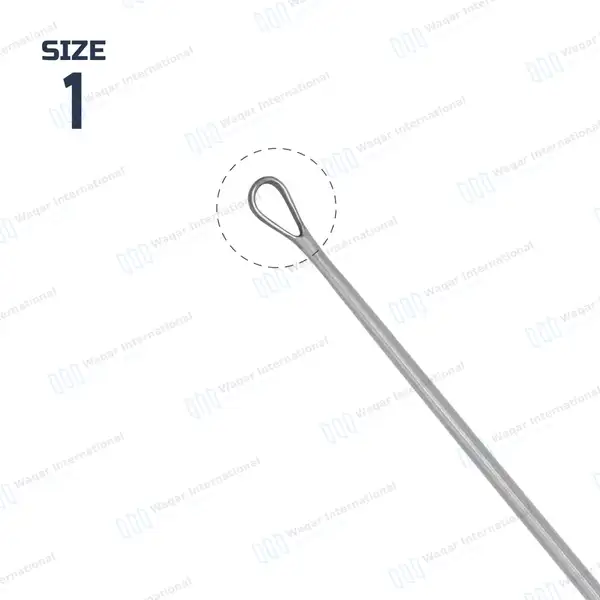 Thomas Uterine Curette 11″ (27.9cm) Blunt Blade Size #1 - surgical instruments manufactured by Waqar International, Sialkot - view 2