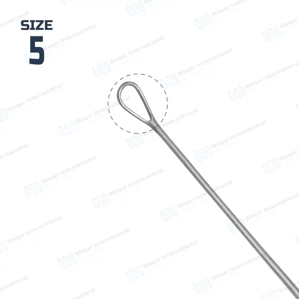 Thomas Uterine Curette 11″ (27.9cm) Blunt Blade Size #5 - surgical instruments manufactured by Waqar International, Sialkot - view 2