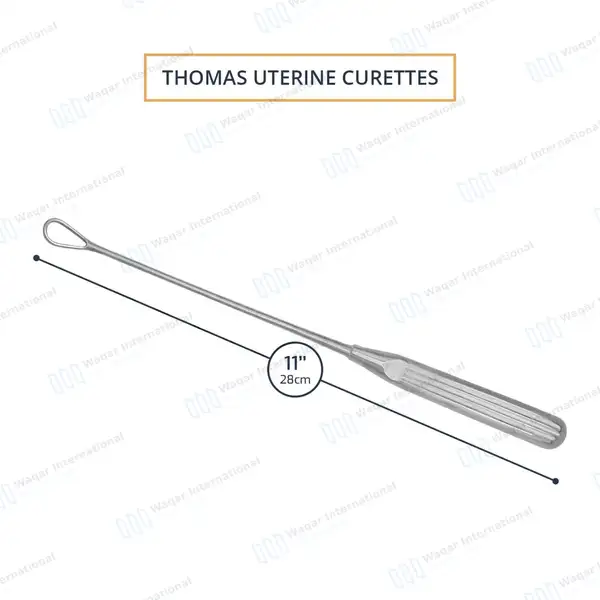 Thomas Uterine Curette 11″ (27.9cm) Blunt Blade Size #5 - surgical instruments manufactured by Waqar International, Sialkot - view 3