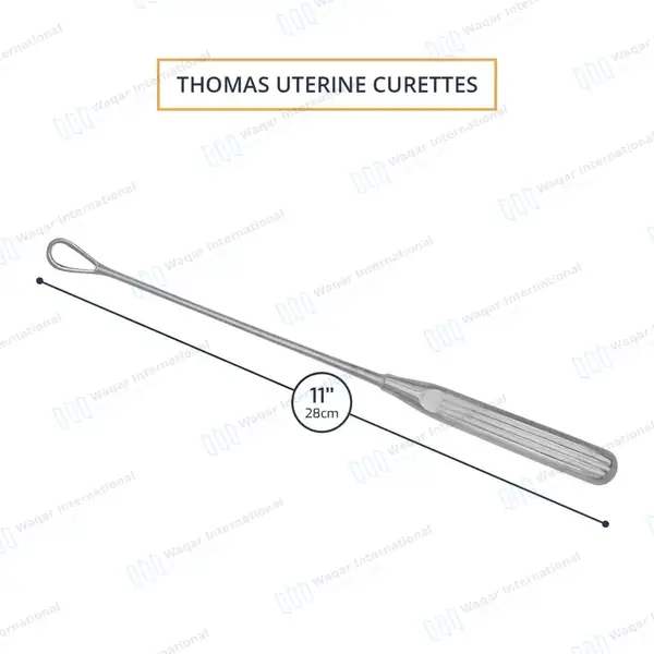 Thomas Uterine Curette 11″ (27.9cm) Blunt Blade Size #6 - surgical instruments manufactured by Waqar International, Sialkot - view 3
