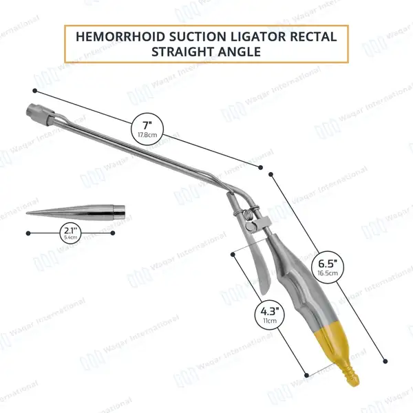 Hemorrhoid Suction Ligator Angled Straight with 10mm Loading Cone - surgical instruments manufactured by Waqar International, Sialkot - view 3