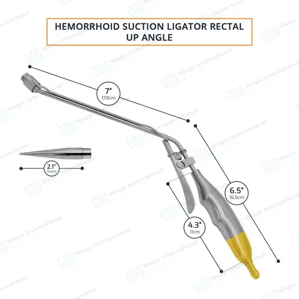 Hemorrhoid Suction Ligator Angled Up with 10mm Loading Cone - surgical instruments manufactured by Waqar International, Sialkot - view 2