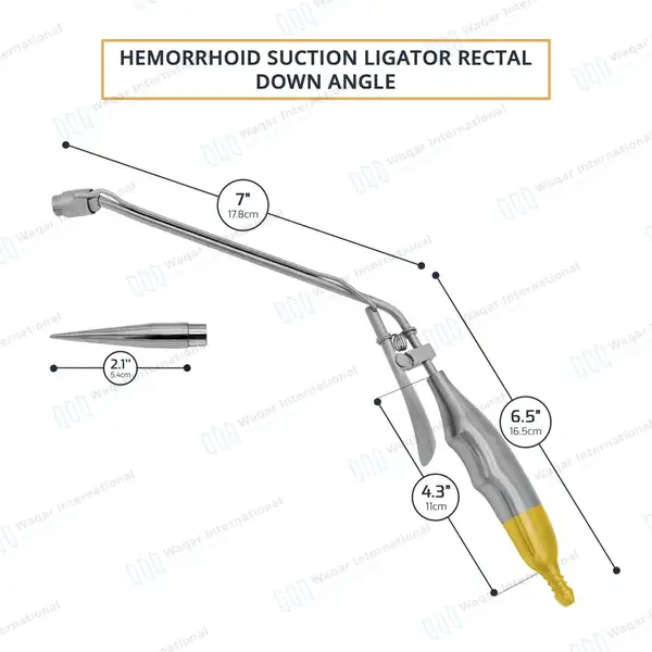 Hemorrhoid Suction Ligator Angled Down with 10mm Loading Cone - surgical instruments manufactured by Waqar International, Sialkot - view 3