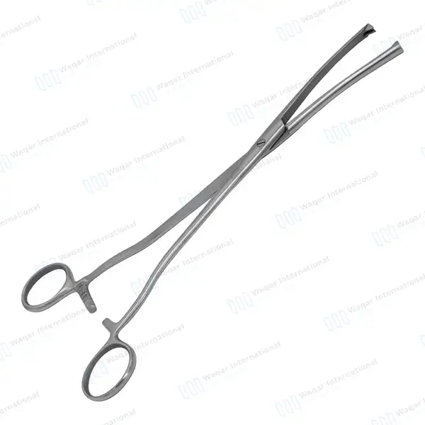 Museux Tenaculum Forcep 6mm Wide 2×2 Teeth 9.5″ Curved - surgical instruments manufactured by Waqar International, Sialkot - view 2