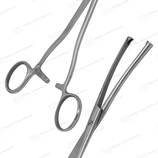 Museux Tenaculum Forcep 6mm Wide 2×2 Teeth 9.5″ Curved - surgical instruments manufactured by Waqar International, Sialkot - view 6