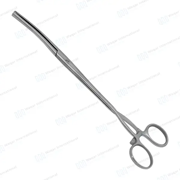 Museux Tenaculum Forcep 6mm Wide 2×2 Teeth 9.5″ Curved - surgical instruments manufactured by Waqar International, Sialkot - view 9
