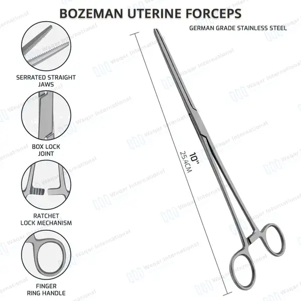 4 Pcs Gynecology Forceps Instruments Set - surgical instruments manufactured by Waqar International, Sialkot - view 6
