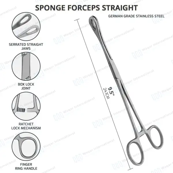 4 Pcs Gynecology Forceps Instruments Set - surgical instruments manufactured by Waqar International, Sialkot - view 10