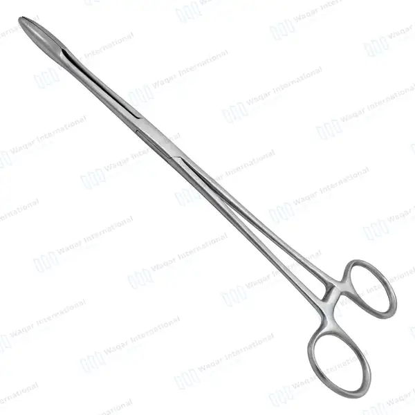 Maier Uterine Polypus Dressing Forceps 10″ Serrated 5X30mm Straight Jaws - surgical instruments manufactured by Waqar International, Sialkot - view 2