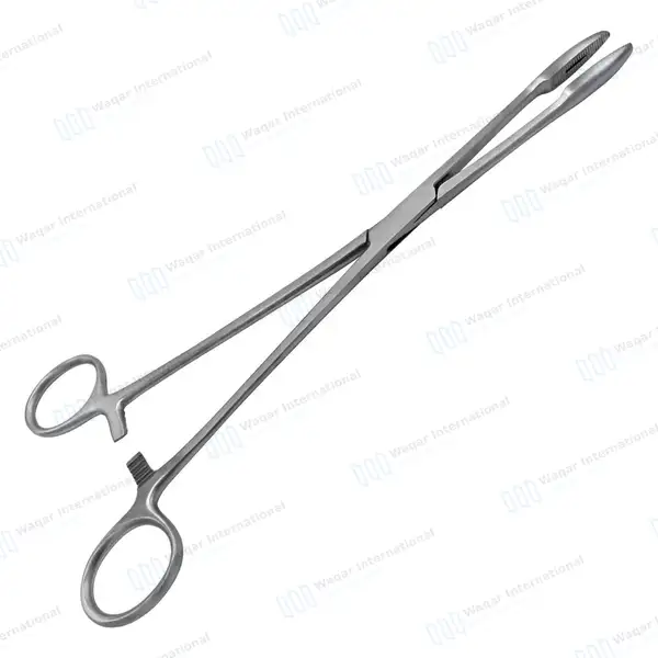 Maier Uterine Polypus Dressing Forceps 10″ Serrated 5X30mm Straight Jaws - surgical instruments manufactured by Waqar International, Sialkot - view 8