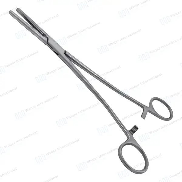Wertheim Atraumatic Parametrium Clamp 10″ Straight 2×3 Teeth Jaws - surgical instruments manufactured by Waqar International, Sialkot - view 2