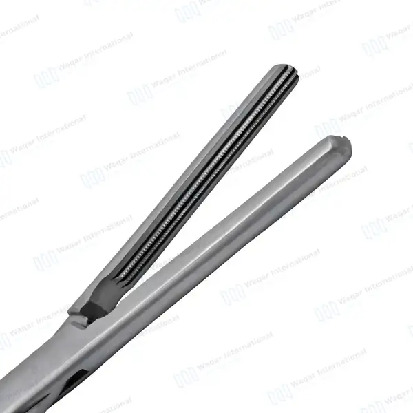 Wertheim Atraumatic Parametrium Clamp 10″ Straight 2×3 Teeth Jaws - surgical instruments manufactured by Waqar International, Sialkot - view 5