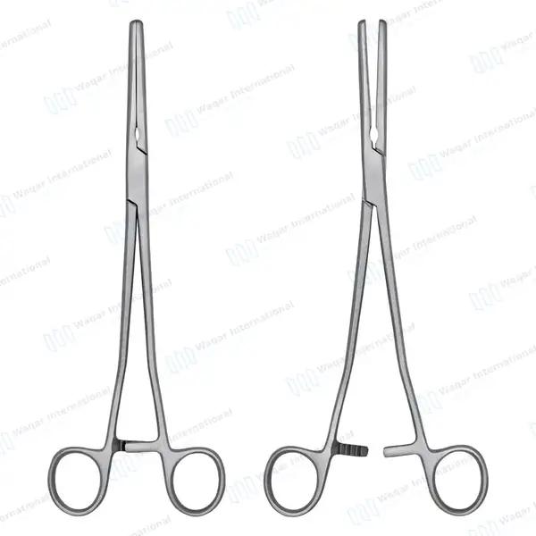 Wertheim Atraumatic Parametrium Clamp 10″ Straight 2×3 Teeth Jaws - surgical instruments manufactured by Waqar International, Sialkot - view 7