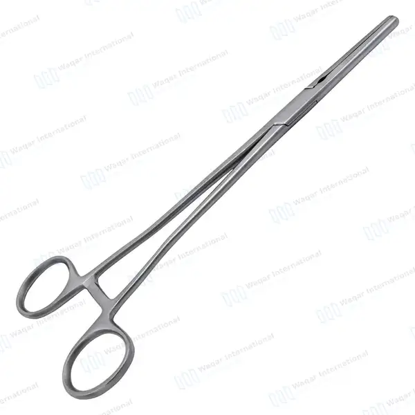 Wertheim Atraumatic Parametrium Clamp 10″ Straight 2×3 Teeth Jaws - surgical instruments manufactured by Waqar International, Sialkot - view 8