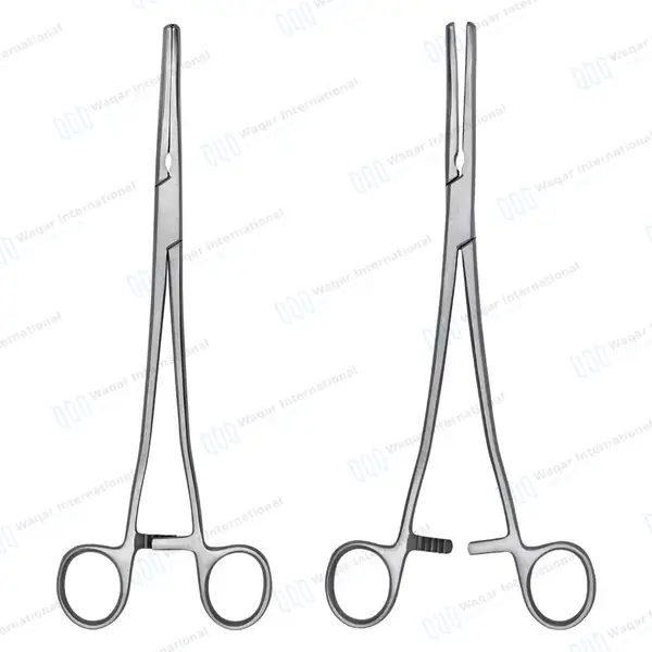 Wertheim Atraumatic Parametrium Clamp 9.75″ Curved 2×3 Teeth Jaws - surgical instruments manufactured by Waqar International, Sialkot - view 6