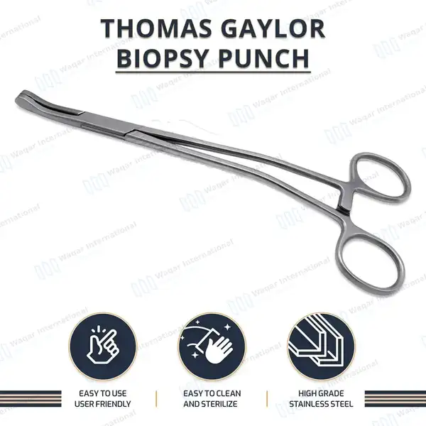 Thomas-Gaylor Uterine Biopsy Punch Forceps 8.5″ Curved Jaws 5mm Bite - surgical instruments manufactured by Waqar International, Sialkot - view 9