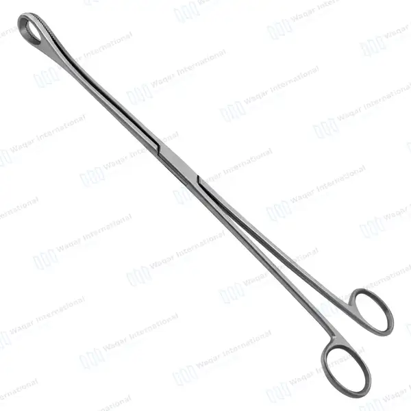 Kelly Placenta Forceps 12.5″ Straight Serrated Oval Tip Jaws - surgical instruments manufactured by Waqar International, Sialkot - view 2
