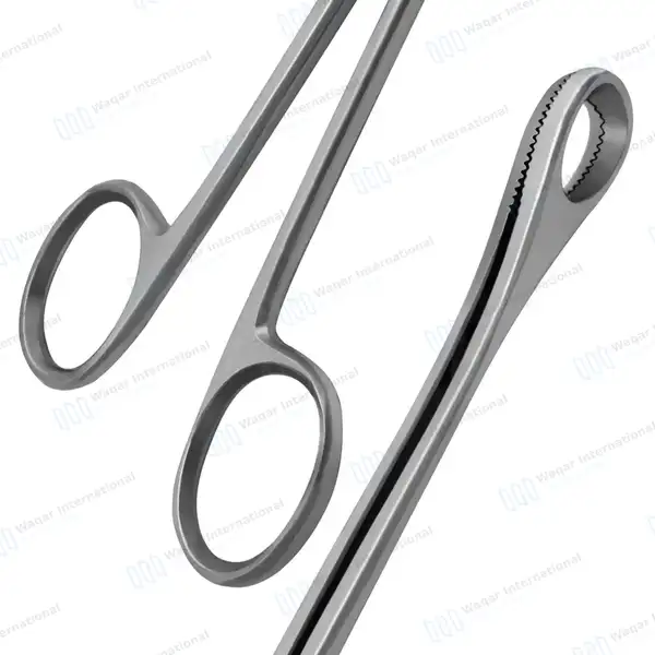 Kelly Placenta Forceps 12.5″ Straight Serrated Oval Tip Jaws - surgical instruments manufactured by Waqar International, Sialkot - view 6