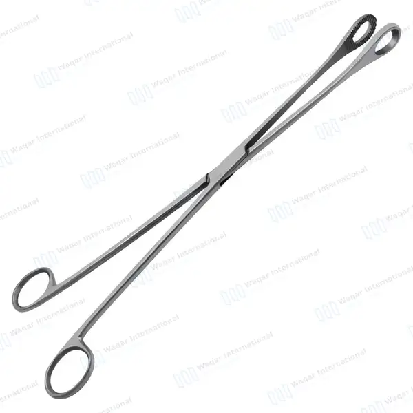 Kelly Placenta Forceps 12.5″ Straight Serrated Oval Tip Jaws - surgical instruments manufactured by Waqar International, Sialkot - view 7
