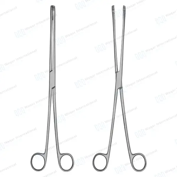 Kelly Placenta Forceps 12.5″ Straight Serrated Oval Tip Jaws - surgical instruments manufactured by Waqar International, Sialkot - view 8