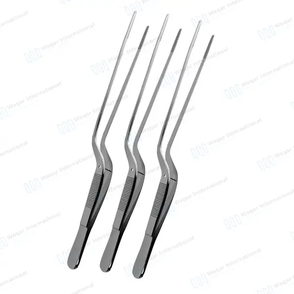 6 Jansen Ear Forceps 6.25″ Bayonet Shape Serrated Tips - surgical instruments manufactured by Waqar International, Sialkot - view 2