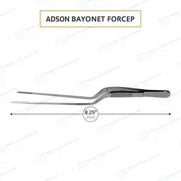 Adson Bayonet Dressing Forceps 8.25″ Serrated - surgical instruments manufactured by Waqar International, Sialkot - view 3