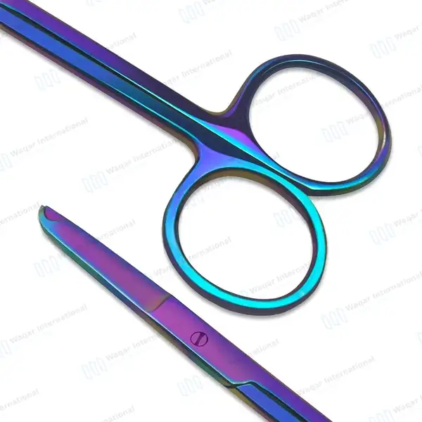3 Pcs Rainbow Littauer Spencer Stitch Scissors 4.5″ - surgical instruments manufactured by Waqar International, Sialkot - view 7