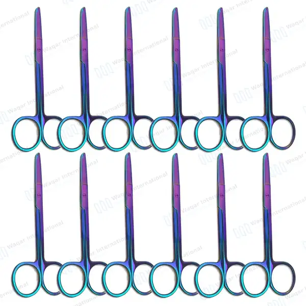 12 Pcs Rainbow Littauer Spencer Stitch Scissors 4.5″ - surgical instruments manufactured by Waqar International, Sialkot - view 2