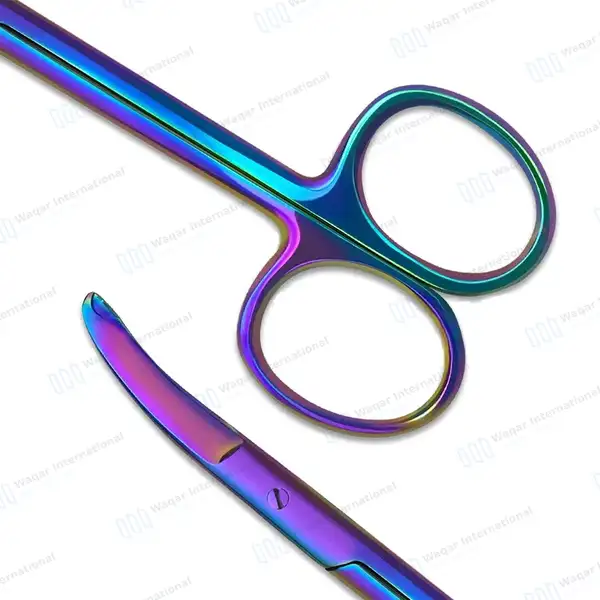 12 Northbent Stitch Scissors 4.5″ Rainbow Color Coated - surgical instruments manufactured by Waqar International, Sialkot - view 7