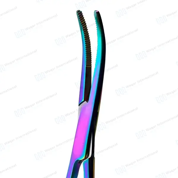 3 Pcs Hemostats Forceps & Bandage Scissor Set 5.5″ – Rainbow Color - surgical instruments manufactured by Waqar International, Sialkot - view 2