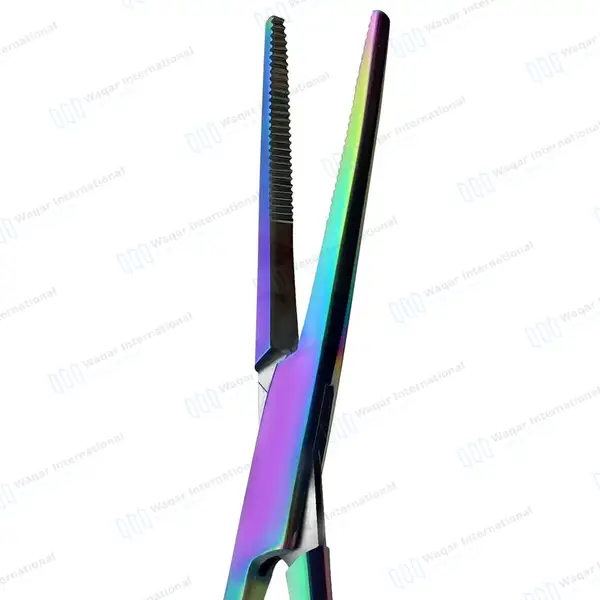 3 Pcs Hemostats Forceps & Bandage Scissor Set 5.5″ – Rainbow Color - surgical instruments manufactured by Waqar International, Sialkot - view 3