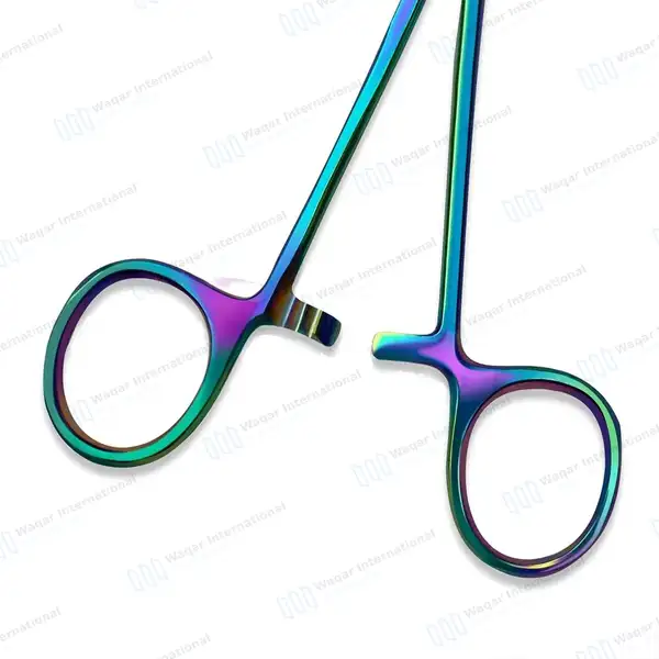 3 Pcs Hemostats Forceps & Bandage Scissor Set 5.5″ – Rainbow Color - surgical instruments manufactured by Waqar International, Sialkot - view 6