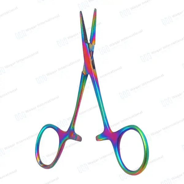 Multi Rainbow Mosquito Forceps 5″ Straight - surgical instruments manufactured by Waqar International, Sialkot - view 2
