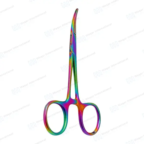 Multi Rainbow Mosquito Forceps 5″ Curved - surgical instruments manufactured by Waqar International, Sialkot - view 7