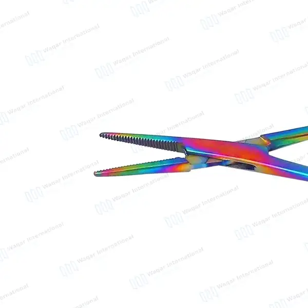 10 Pcs Multi Rainbow Mosquito Forceps 5″ Straight - surgical instruments manufactured by Waqar International, Sialkot - view 5