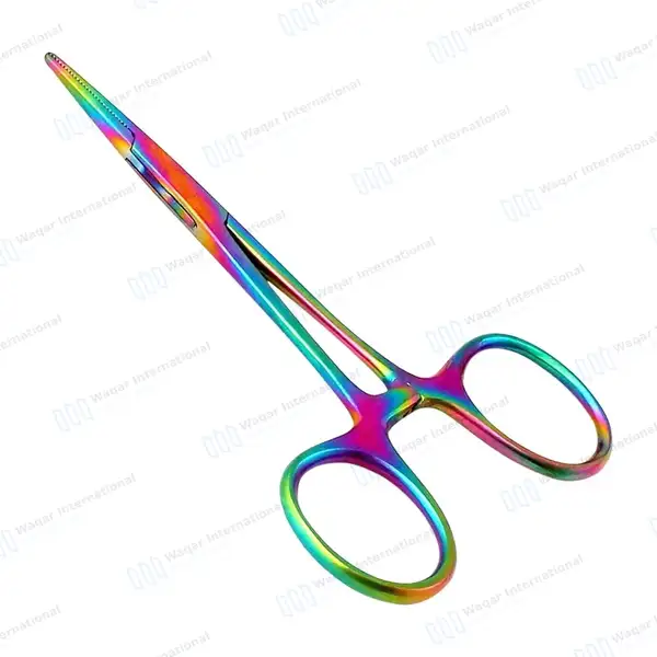 10 Pcs Multi Rainbow Mosquito Forceps 5″ Straight - surgical instruments manufactured by Waqar International, Sialkot - view 7