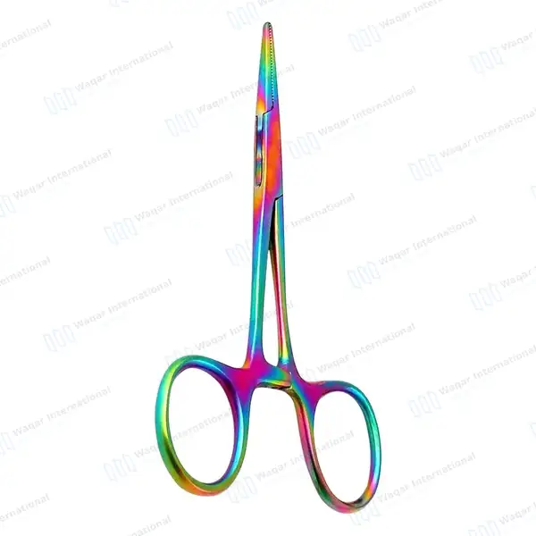 10 Pcs Multi Rainbow Mosquito Forceps 5″ Straight - surgical instruments manufactured by Waqar International, Sialkot - view 8