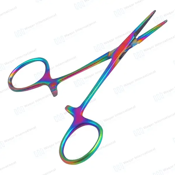 10 Pcs Multi Rainbow Mosquito Forceps 5″ Straight - surgical instruments manufactured by Waqar International, Sialkot - view 9