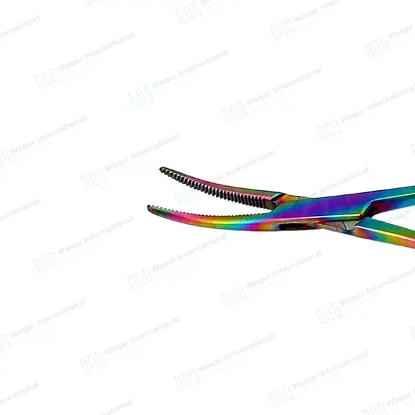 10 Pcs Multi Rainbow Mosquito Forceps 5″ Curved - surgical instruments manufactured by Waqar International, Sialkot - view 5