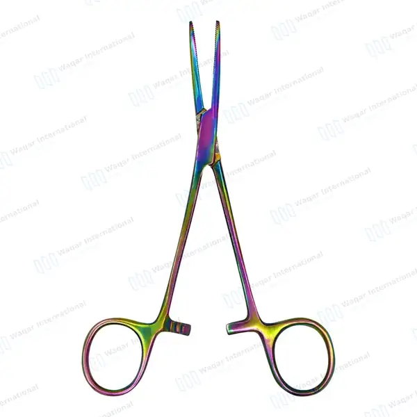 Multi Rainbow Color Kelly Hemostat Forceps 5.5″ Straight - surgical instruments manufactured by Waqar International, Sialkot - view 2
