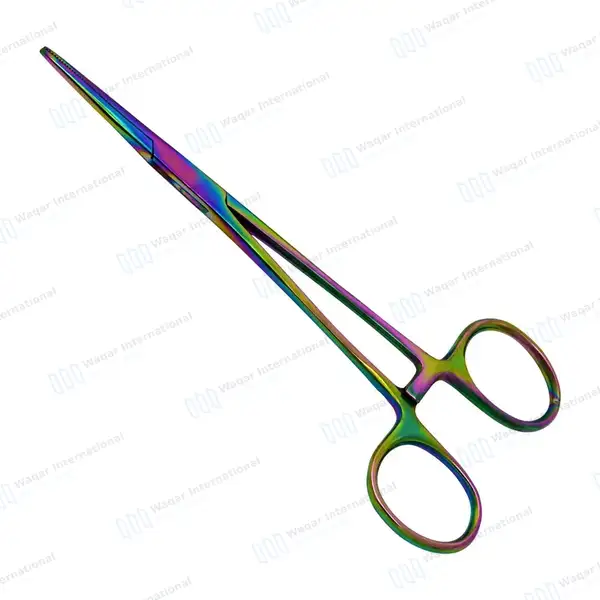 Multi Rainbow Color Kelly Hemostat Forceps 5.5″ Straight - surgical instruments manufactured by Waqar International, Sialkot - view 7