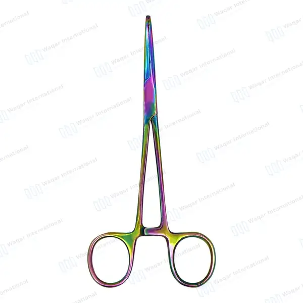 Multi Rainbow Color Kelly Hemostat Forceps 5.5″ Straight - surgical instruments manufactured by Waqar International, Sialkot - view 8