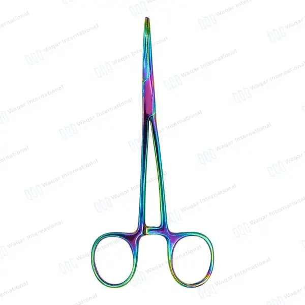Multi Rainbow Color Kelly Hemostat Forceps 5.5″ Curved - surgical instruments manufactured by Waqar International, Sialkot - view 7